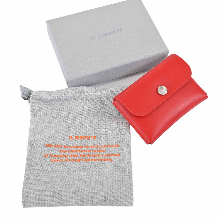 IL BISONTE Business Card Holder SCC100 RE184C Castagno Rosa Red 2022 Spring/Summer New Arrivals Women's [SALE] 