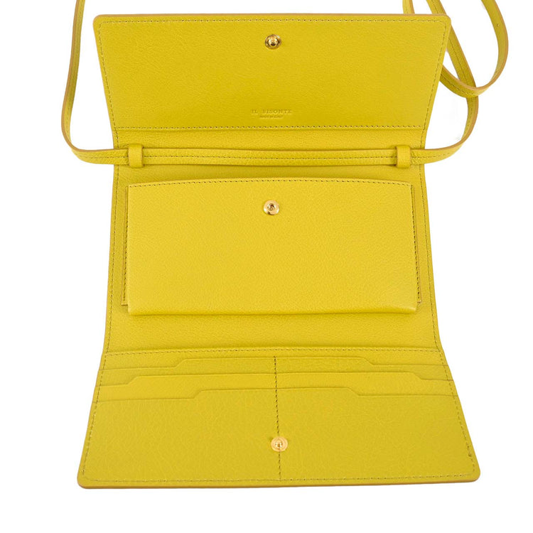 IL BISONTE Pochette SCW087 GR289H Oliva Chiaro Yellow 2022SS Women's 