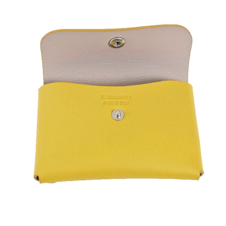 IL BISONTE Business Card Holder SCC100 GR274H Oliva Chiaro Yellow 2022 Spring/Summer New Arrivals for Men and Women [SALE] 