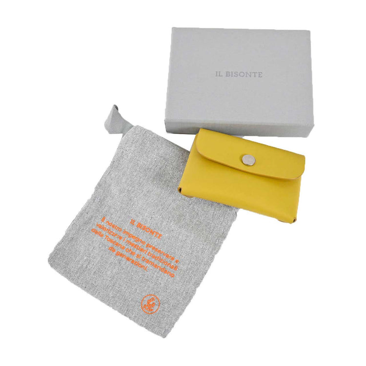 IL BISONTE Business Card Holder SCC100 GR274H Oliva Chiaro Yellow 2022 Spring/Summer New Arrivals for Men and Women [SALE] 