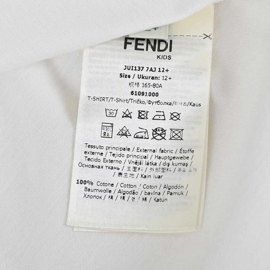 フェンディ FENDI Tシャツ JUI137 7AJF0TU9 ホワイト 2023SS 【キッズ