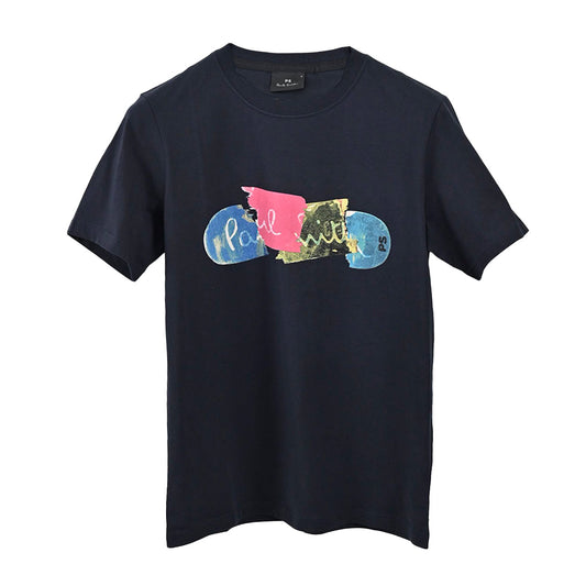 Paul Smith T-shirt regular BROKEN BOARD M2R 011R KP3822 49 Navy 2023SS Men's [SALE] 