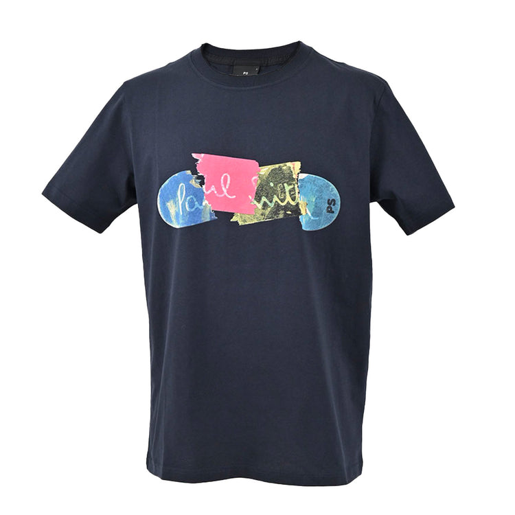 Paul Smith T-shirt regular BROKEN BOARD M2R 011R KP3822 49 Navy 2023SS Men's [SALE] 