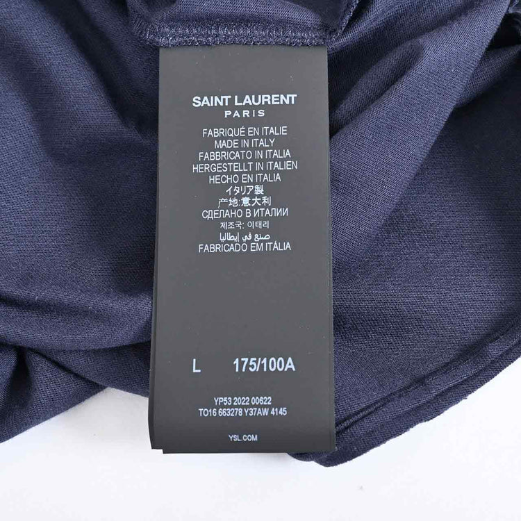 サンローラン Saint Laurent Tシャツ 663278 Y37AW4145 ネイビー 2023SS メンズ 【SALE】