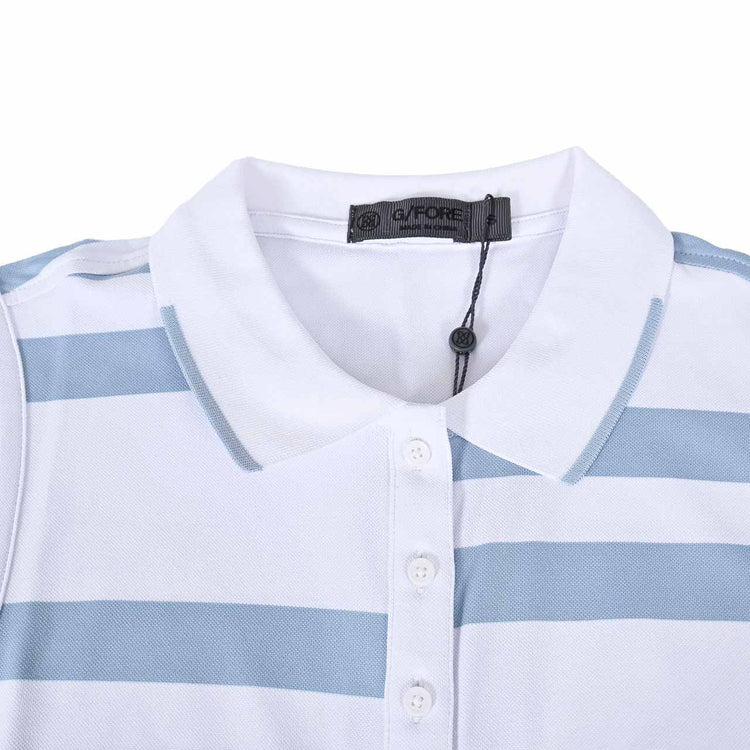 G FORE Polo 衫 OFFSET STRIPE G4LF23K681 雪白 2023AW 女式 [促銷] 