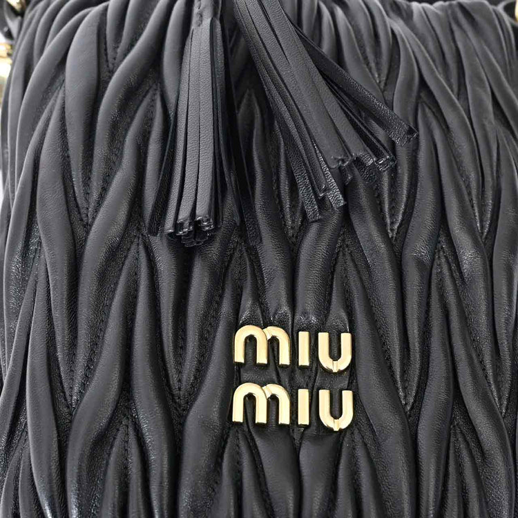 ミュウミュウ MIUMIU バッグ 5BE084 F0002 ブラック レディース